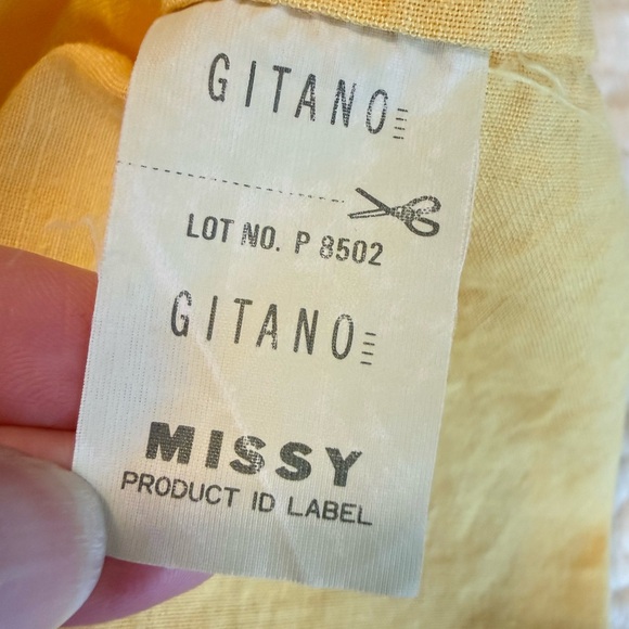 Vintage Gitano Casual Button Up Blouse No Size Linen? Short Sleeve Summer - Picture 5 of 9